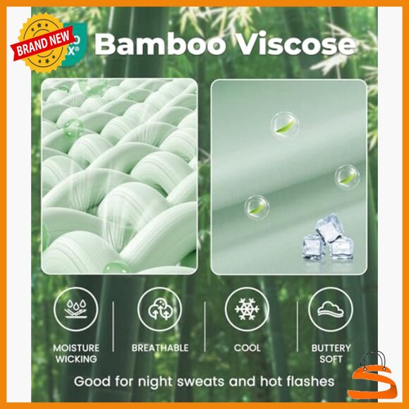 Sleeveless Bamboo Viscose Pajama Set, Capri Pants, Cooling Sleepwear, X-Large - Picture 5 of 7